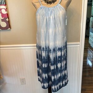 Blue and White Tie-Dye Dress
